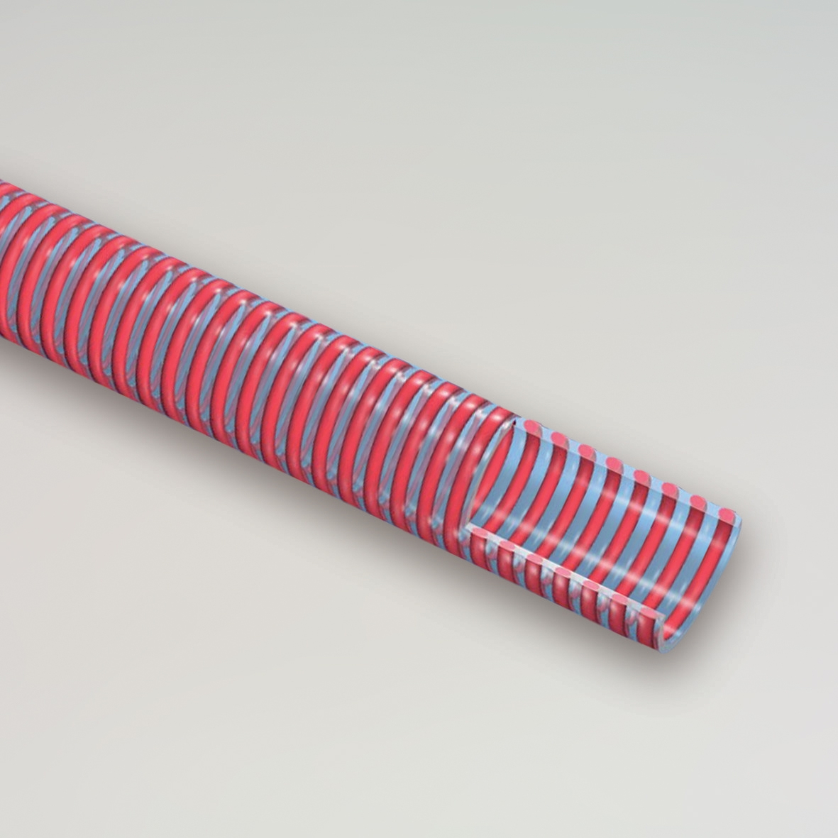 Furtun transparent din PVC cu spira rosie 51 mm (5m)